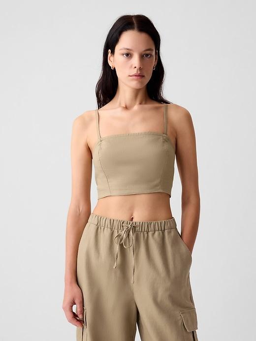 Linen-Cotton Cropped Tube Top Product Image