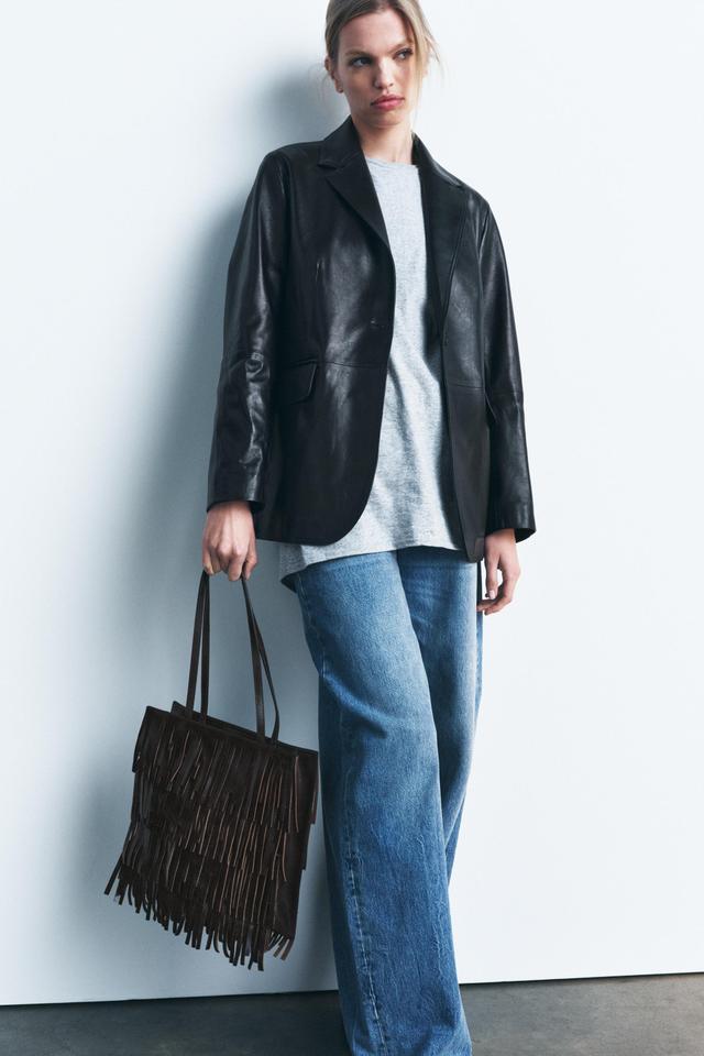 FRINGED LEATHER BAG Product Image