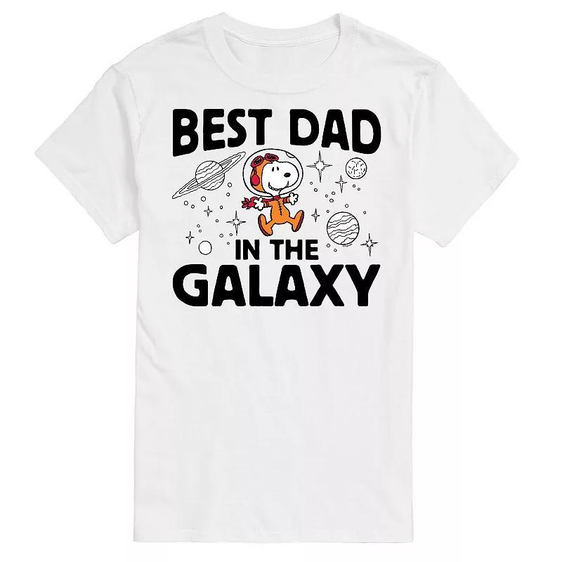 Big & Tall Peanuts Best Dad In Galaxy Snoopy Graphic Tee, Mens Product Image