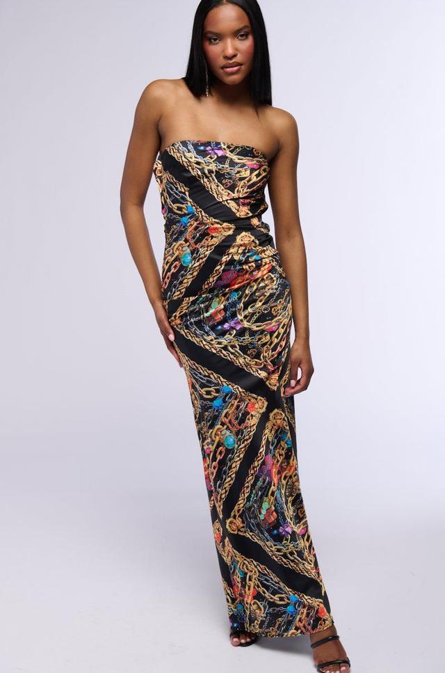 CHAINMAIL SATIN MAXI DRESS Product Image