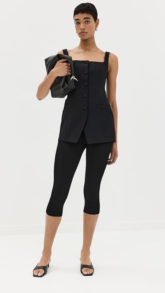 Another Tomorrow Square Neck Buttoned Top | Shopbop Product Image