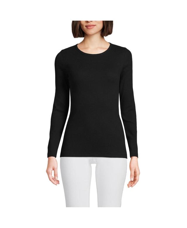 Lands End Womens Long Sleeve Micro Rib T-Shirt Product Image