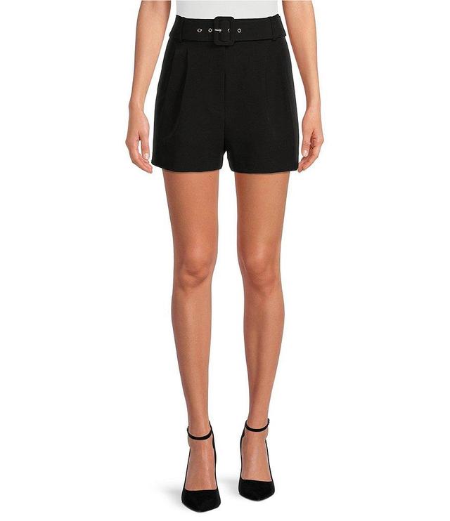 Gianni Bini Bella High Rise Crepe Suiting Belted Coordinating Shorts Product Image