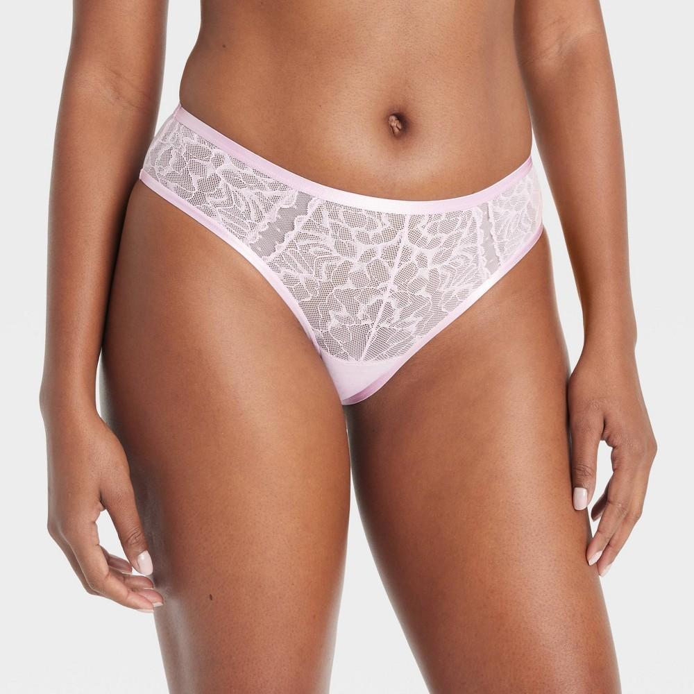 Womens Dot Mesh-Lace Cheeky Underwear - Auden Coral M Product Image