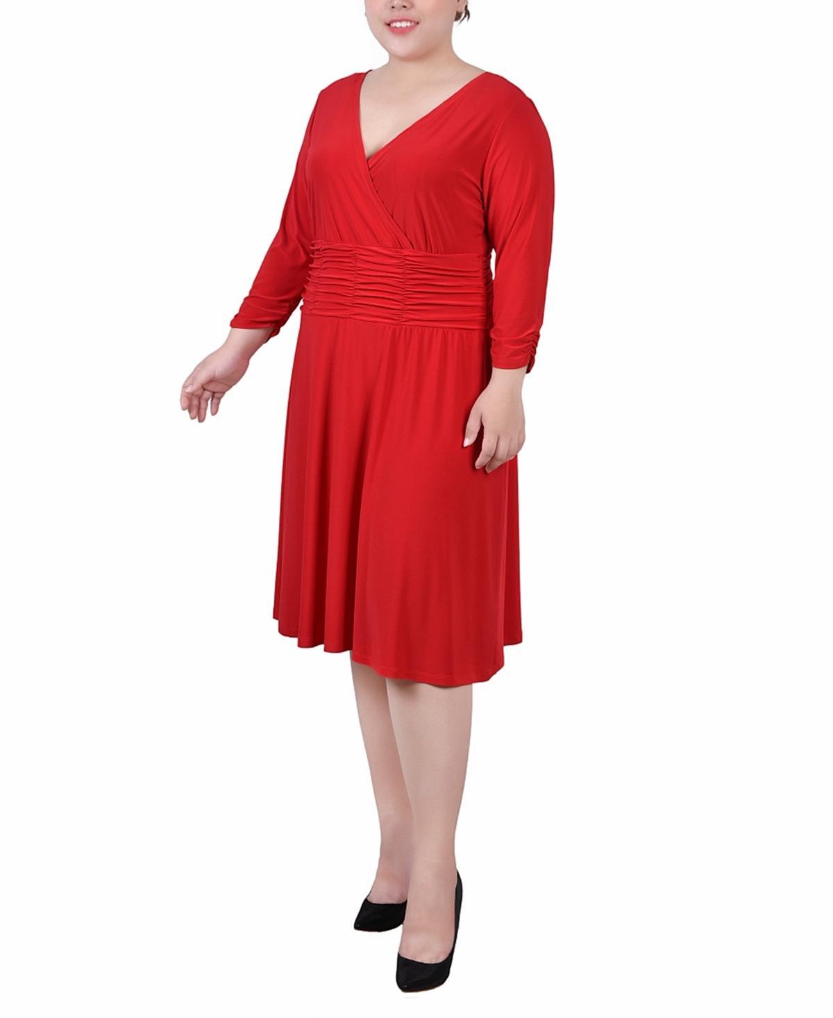 Ny Collection Plus Size Ruched A-Line Dress Product Image