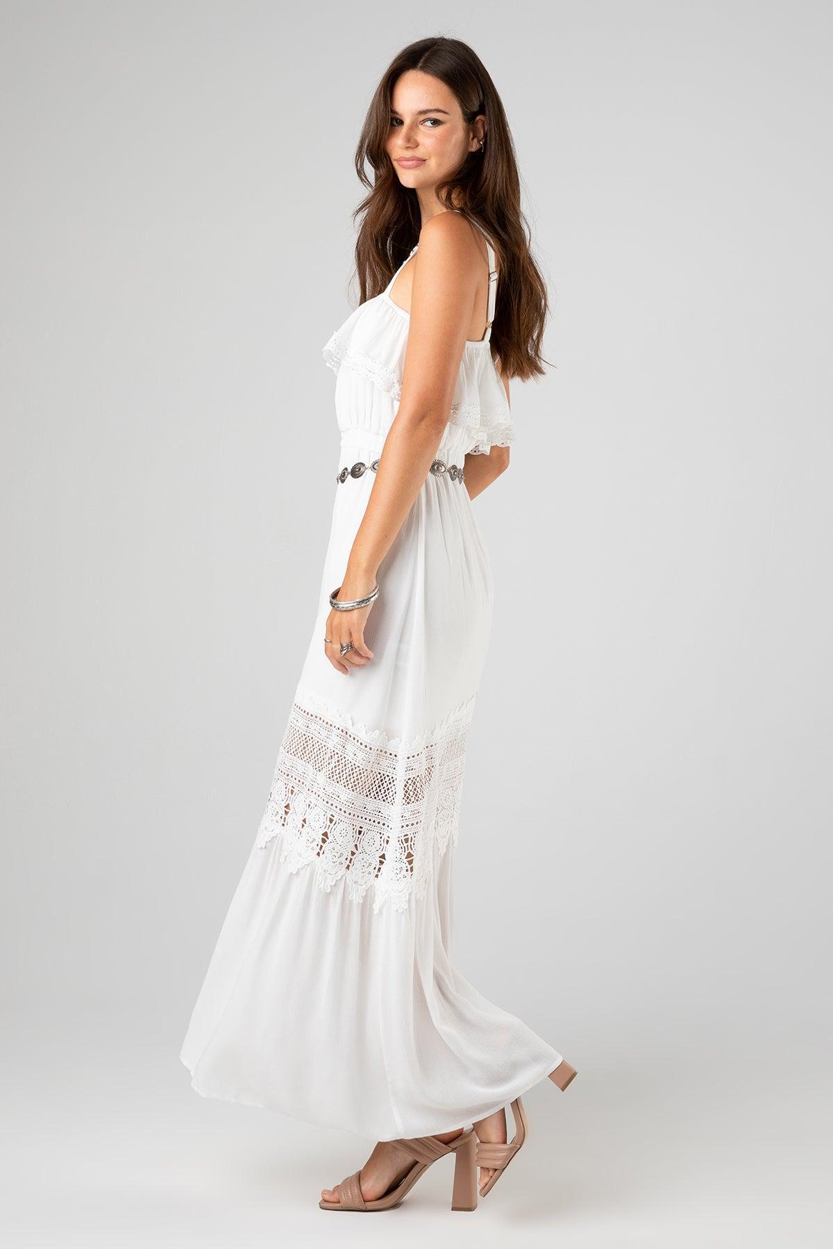 Goddess Crochet Maxi Dress Product Image