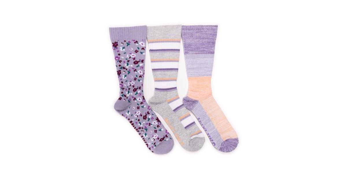 Womens MUK LUKS 3-Pack Cotton Compression Crew Socks Product Image