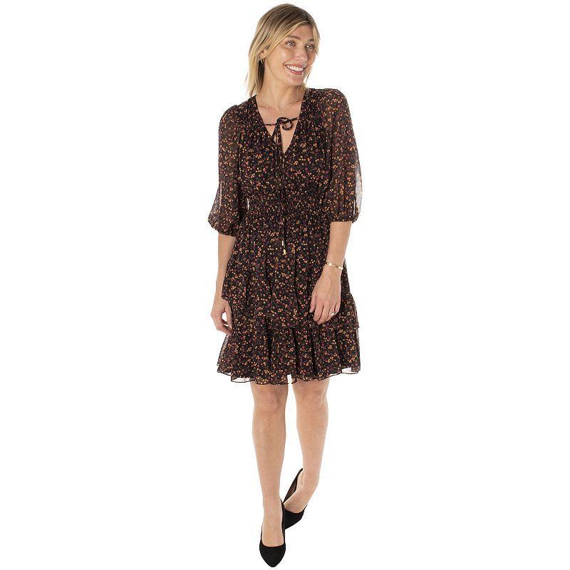 Womens Taylor Tiered Tie-Front Mini Dress Product Image