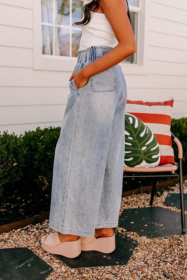 The Channing High Waist Chambray Wide Leg Pants Product Image