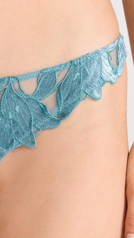 Fleur du Mal Velvet Lily Embrodiery Thong | Shopbop Product Image