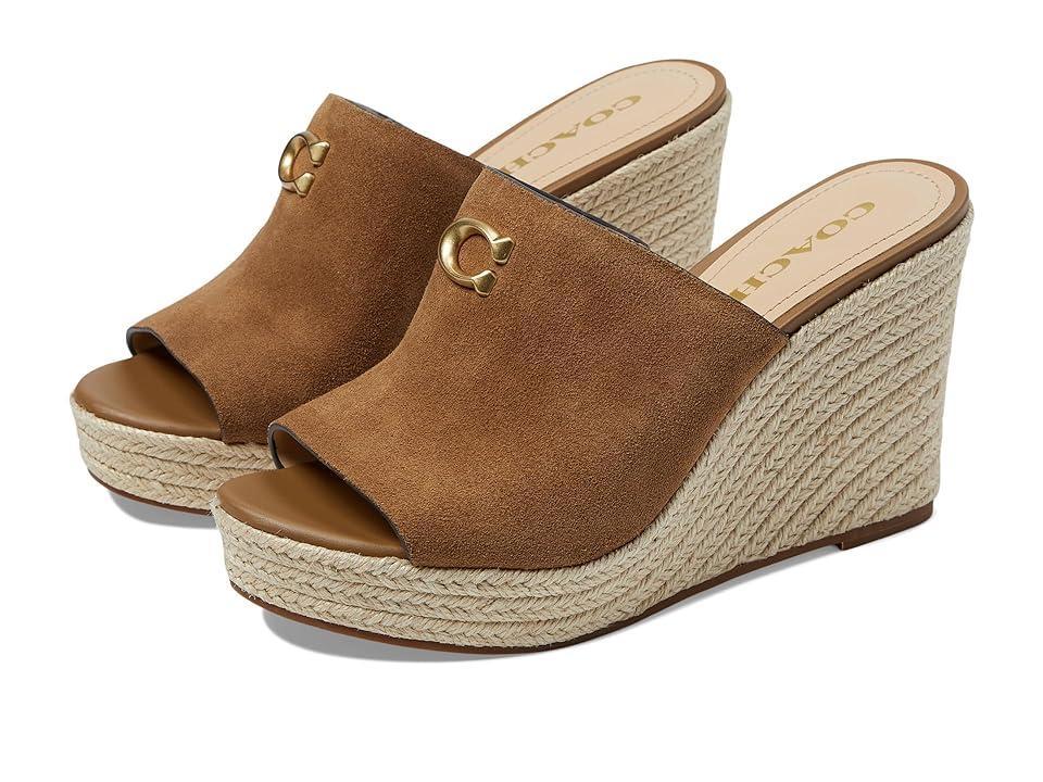 COACH Gloria Suede Wedge (Coconut) Women's Sandals Product Image