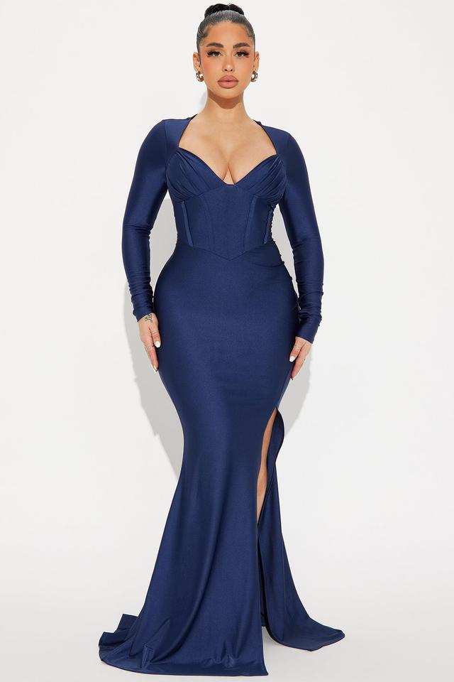 Royalty Maxi Dress - Navy Product Image