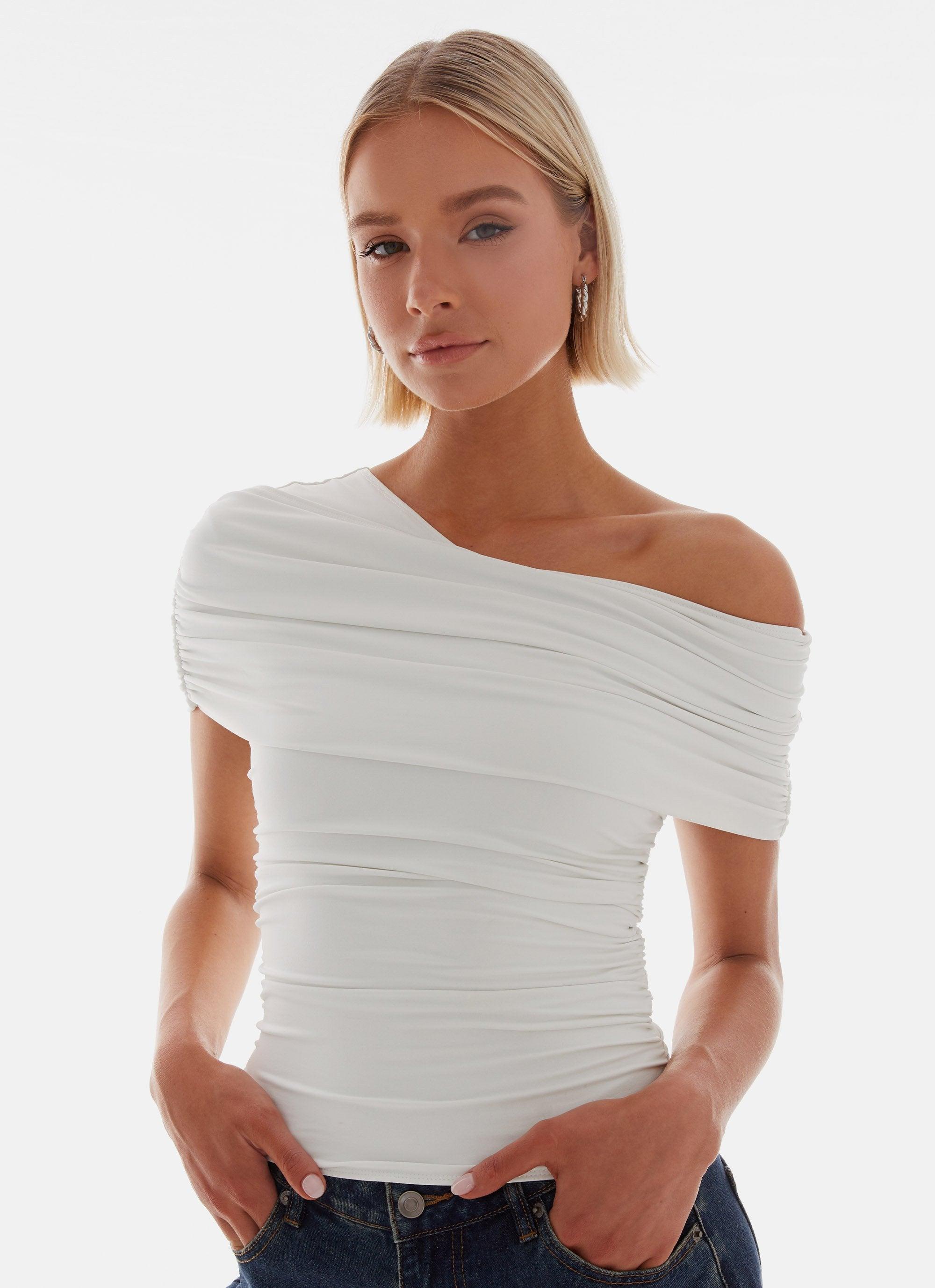 Gabbie Off Shoulder Top - White Product Image