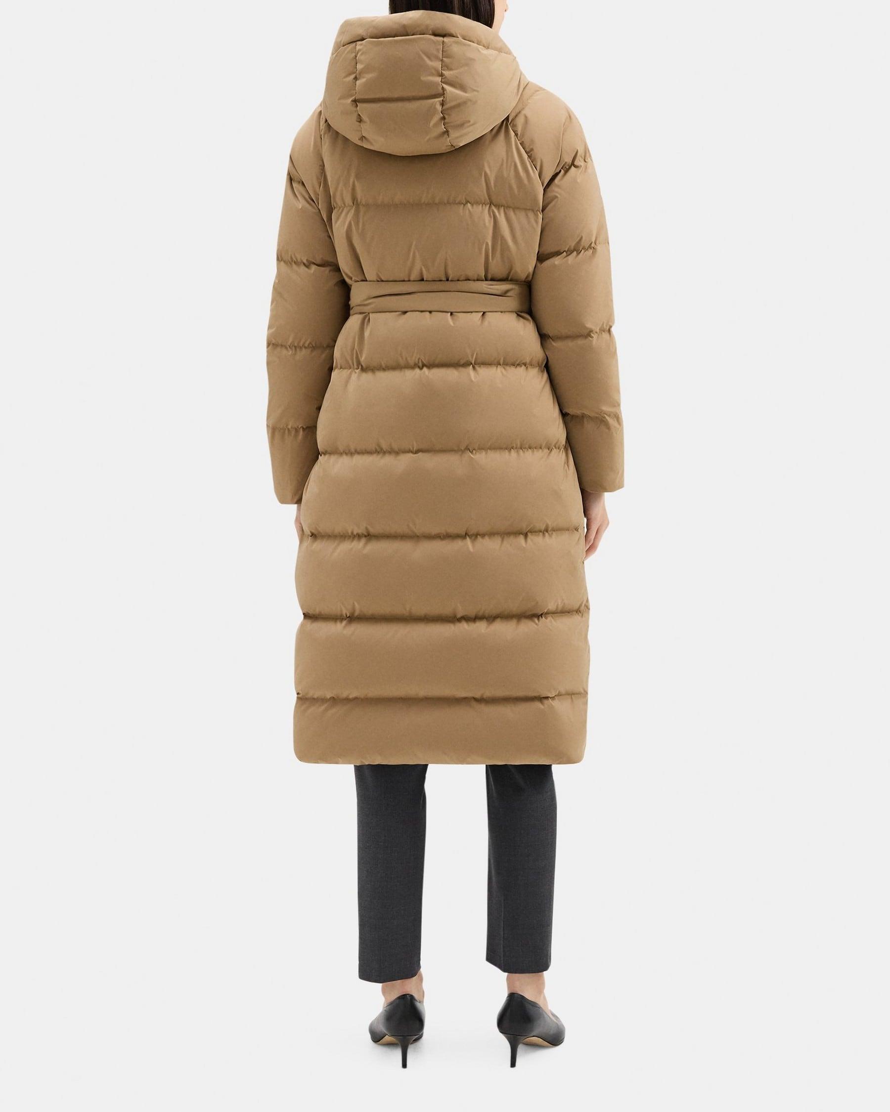 Hooded Wrap Puffer Coat in City Poly Product Image