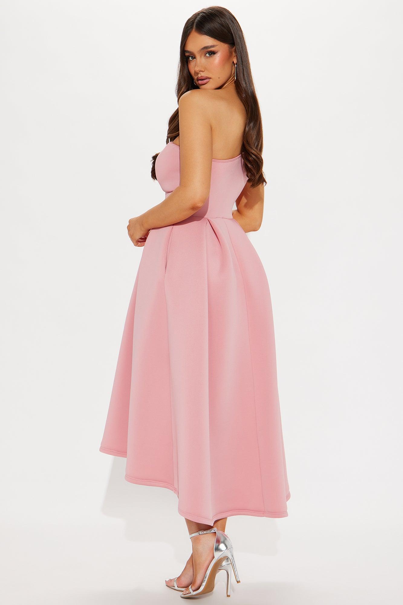 Alaina One Shoulder Midi Dress - Rose Product Image