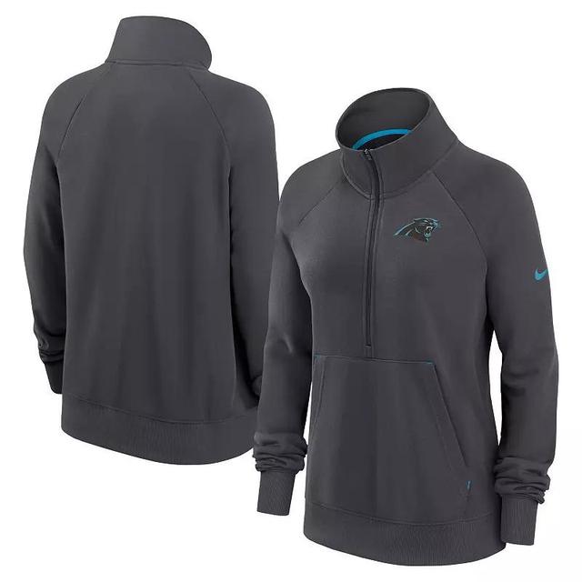 Womens Nike Charcoal Washington Commanders Premium Raglan Performance Half-Zip Sweatshirt Product Image