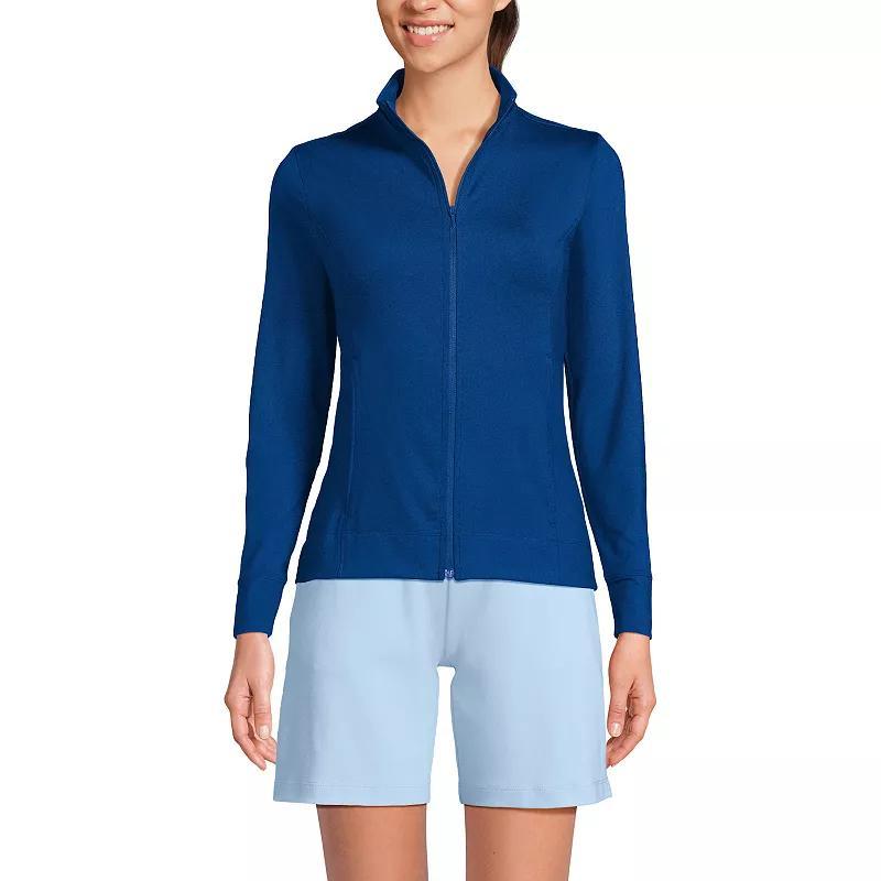 Womens Lands End Long Sleeve High Impact Front Zip Jacket Product Image