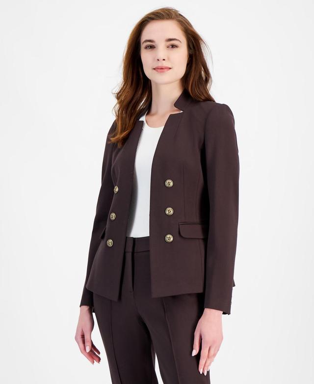 Tahari Asl Womens Ponte Faux Double-Breasted Jacket Product Image