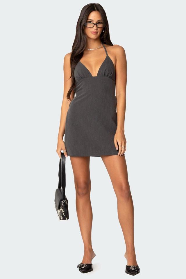 Tie Back Halter Mini Dress Product Image