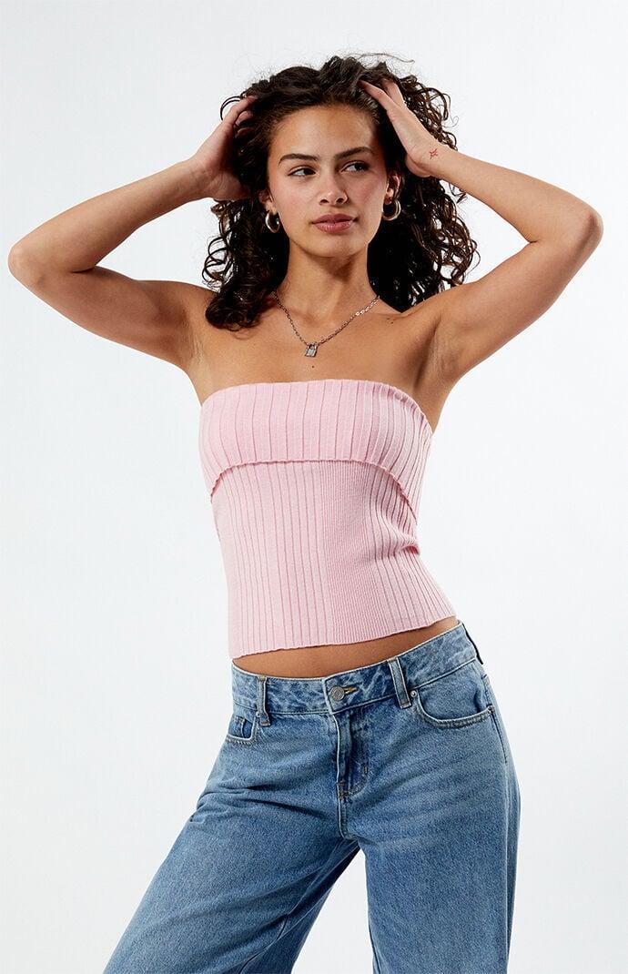 Women's Florence Fold-Over Sweater Tube Top Product Image