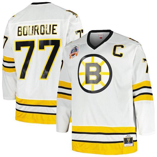 Mens Mitchell & Ness Ray Bourque Boston Bruins Big & Tall Captain Patch Blue Line Player Jersey Product Image