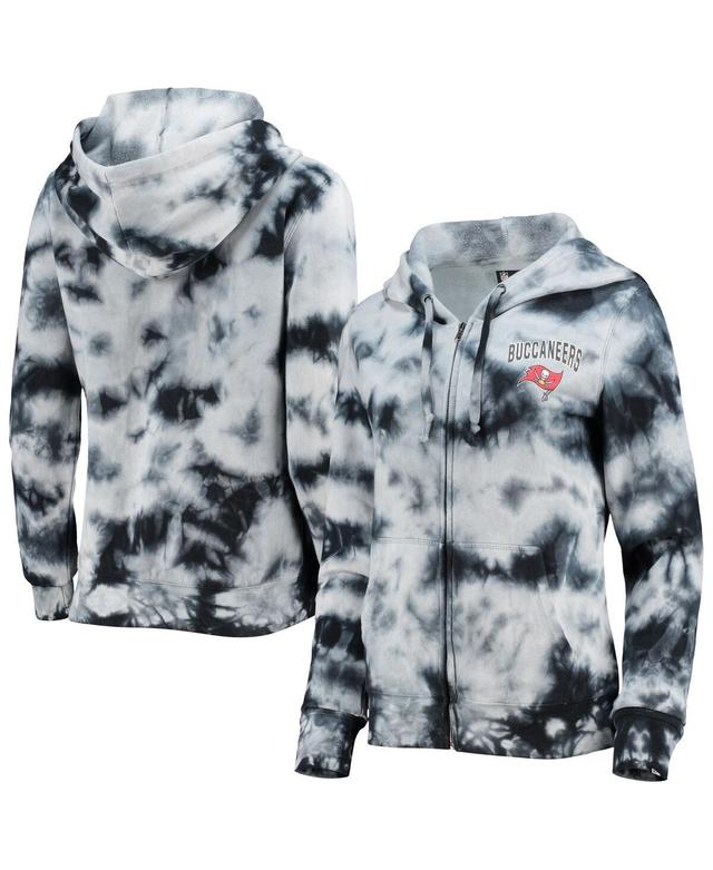 Womens New Era Black Tampa Bay Buccaneers Tie-Dye Fleece Full-Zip Hoodie Product Image