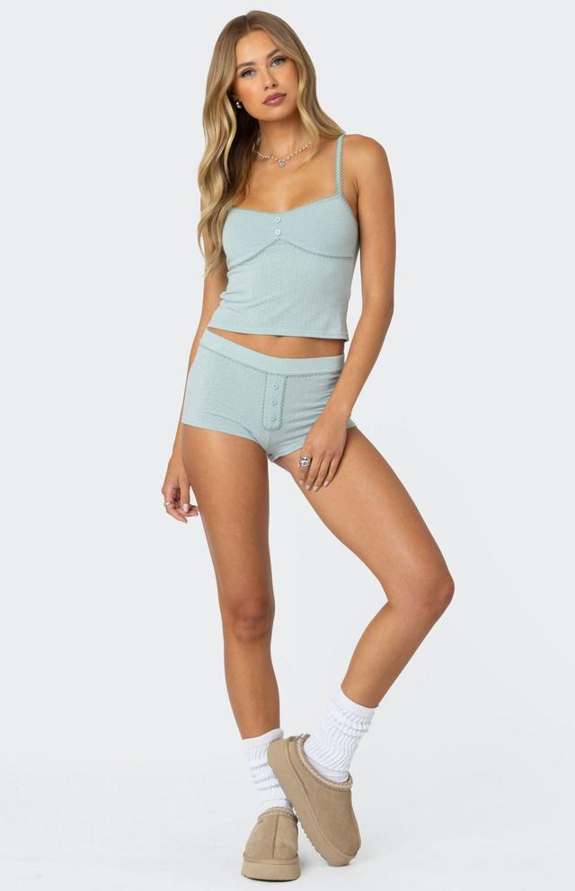 Edikted Women's Maelle Pointelle Micro Shorts Product Image