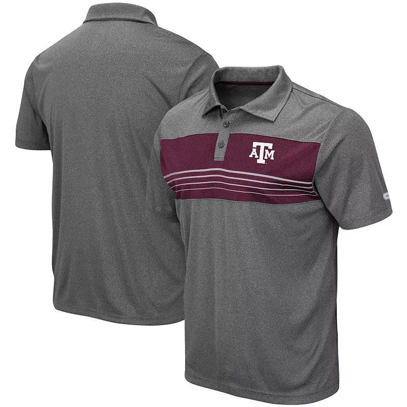 Mens Colosseum Heathered Charcoal Texas A&M Aggies Wordmark Smithers Polo Product Image