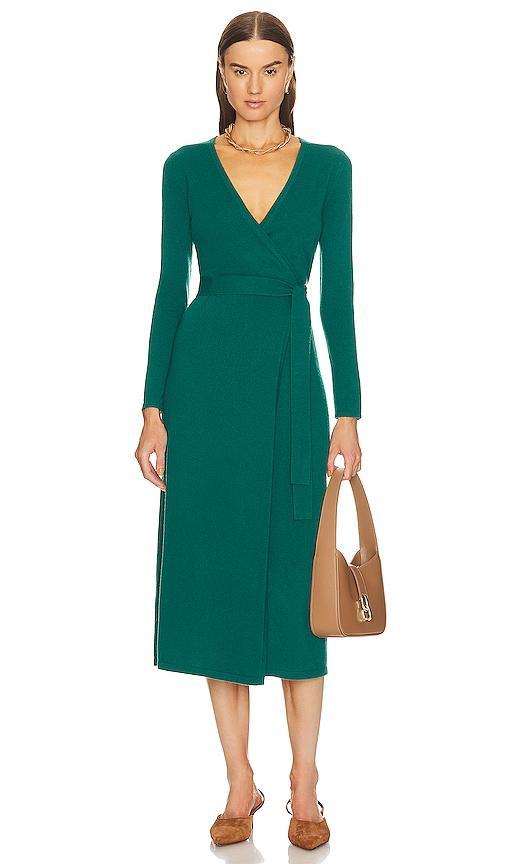 Astrid Wool-Cashmere Midi Wrap Dress Product Image