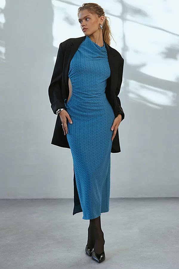 Another Girl Textured Knit Drape Mockneck Midi Dress Womens at Urban Outfitters Product Image