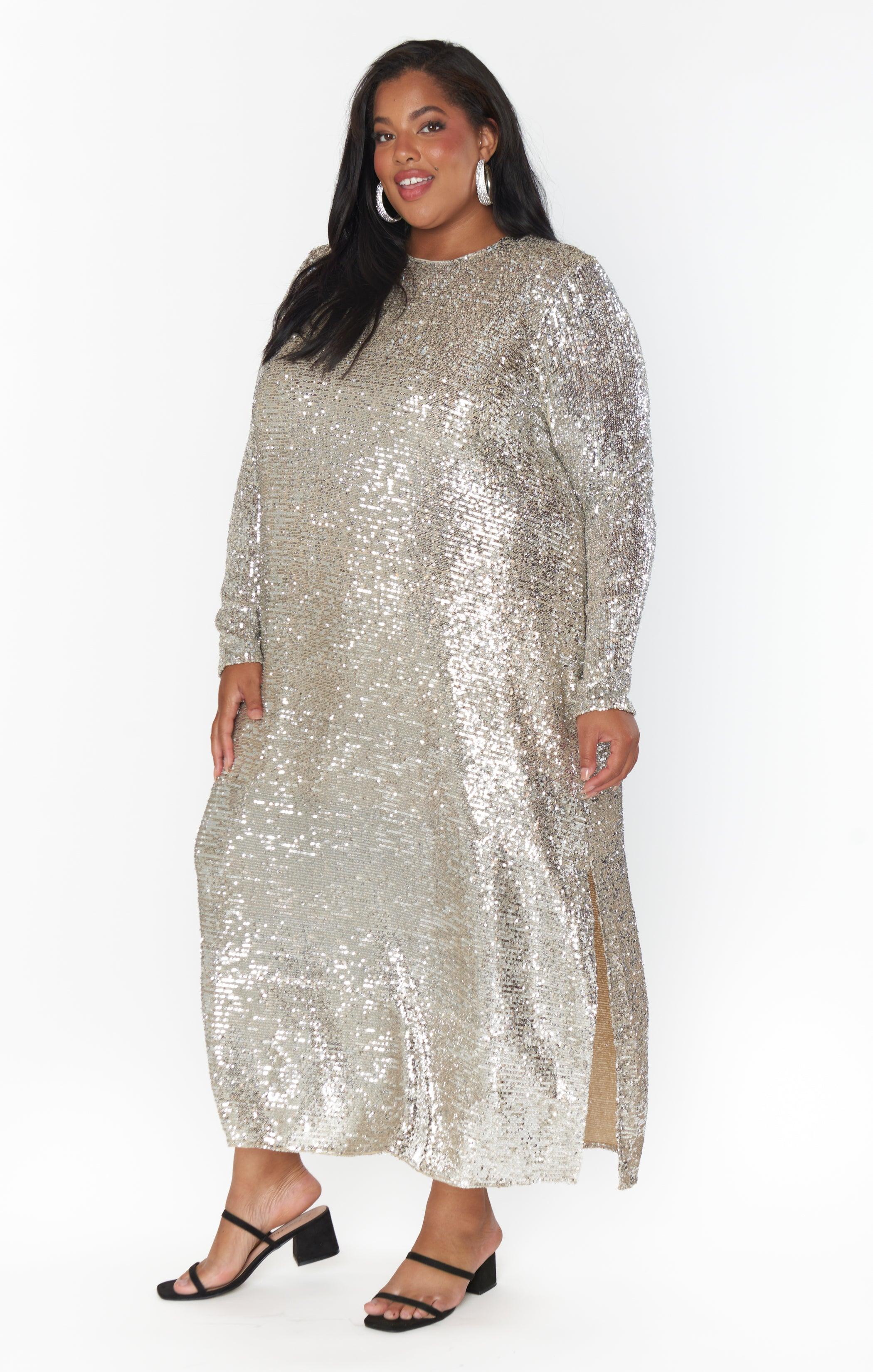 Maddison Dress ~ Platinum Sequins Product Image