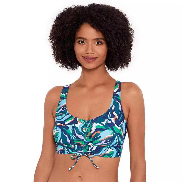 Womens Eco Beach Longline Scoopneck Tie Front Bikini Top Product Image