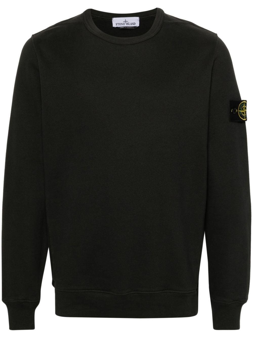 STONE ISLAND Logo Cotton Sweatshirt In Grey Product Image