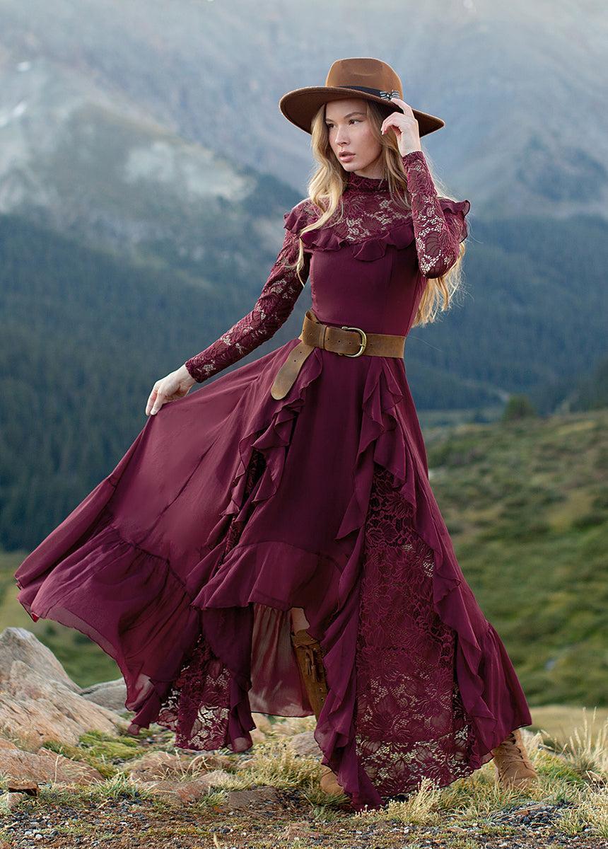 Sveta Maxi Dress in Oxblood Product Image