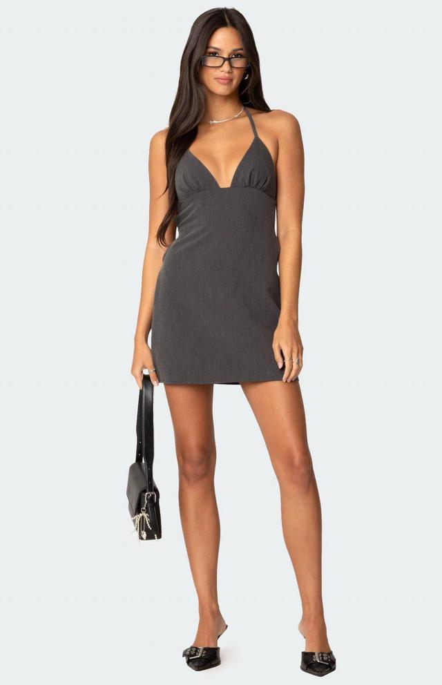 Edikted Women's Tie Back Halter Mini Dress Product Image