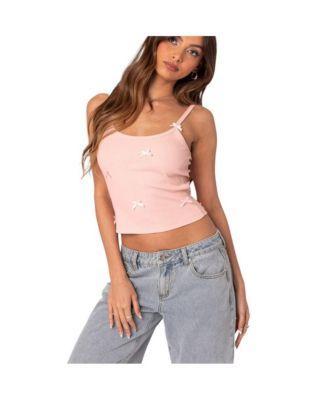 Women's Emilia Ribbed Bow Tank Top Product Image