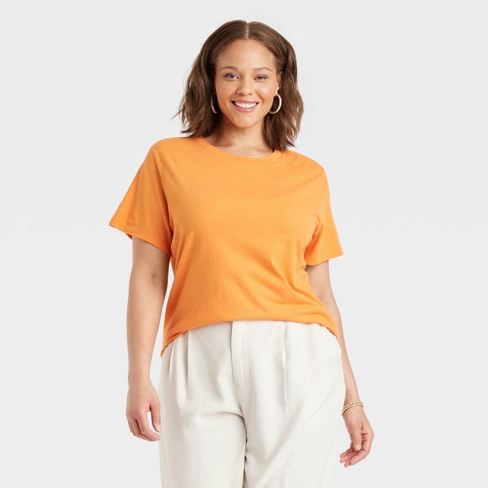 Womens Short Sleeve T-Shirt - A New Day Orange 3X Product Image