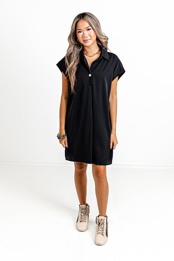 Effortless Radiance Shift Dress in Black Product Image