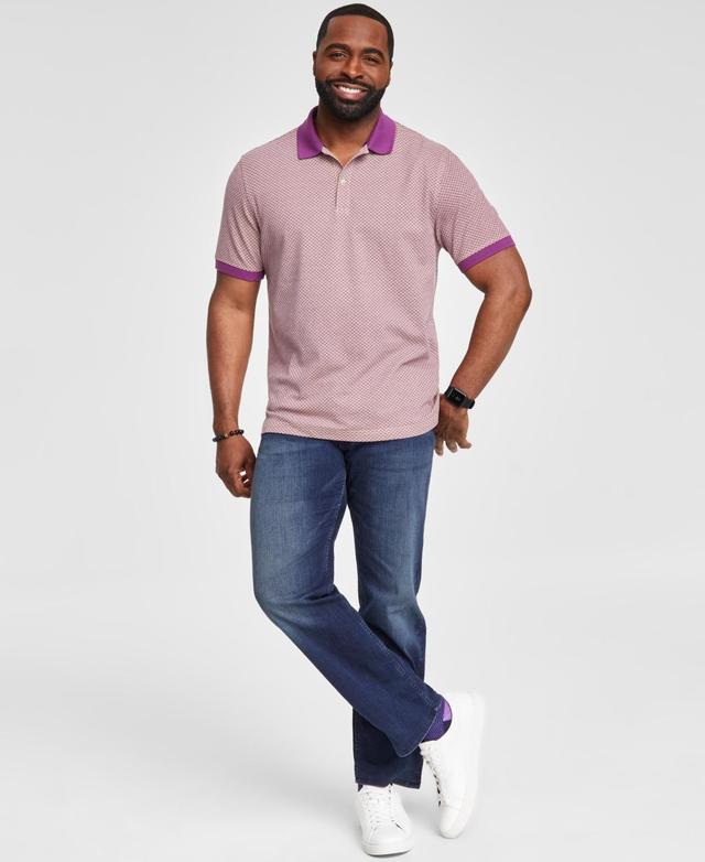 Club Room Mens Regular-Fit Geo-Print Performance Polo Shirt, Created for Macys Product Image