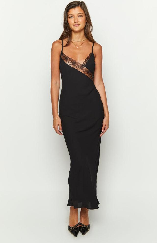 The Exclusive Black Lace Maxi Dress Product Image