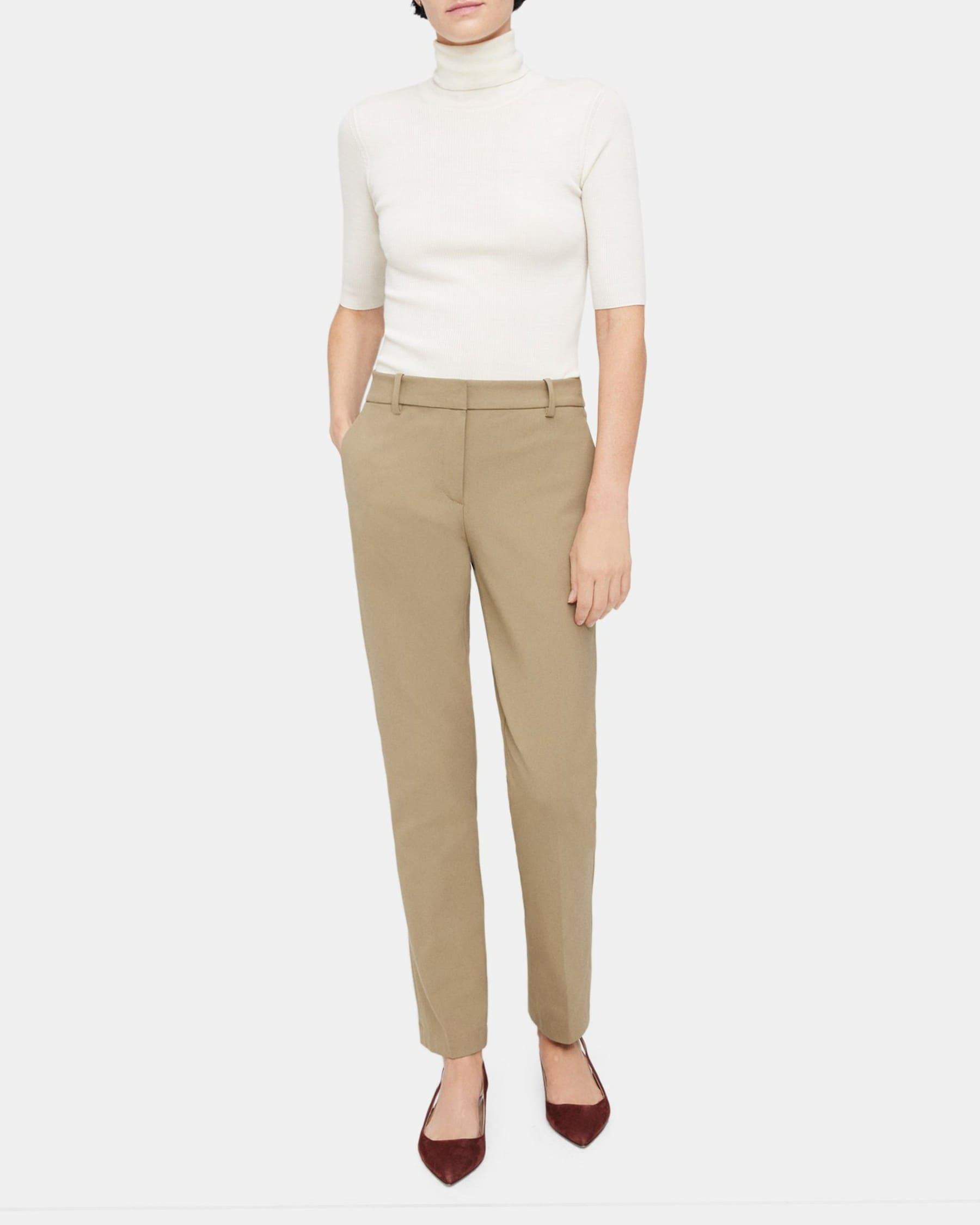 Slim Cropped Pant in Stretch Cotton Product Image