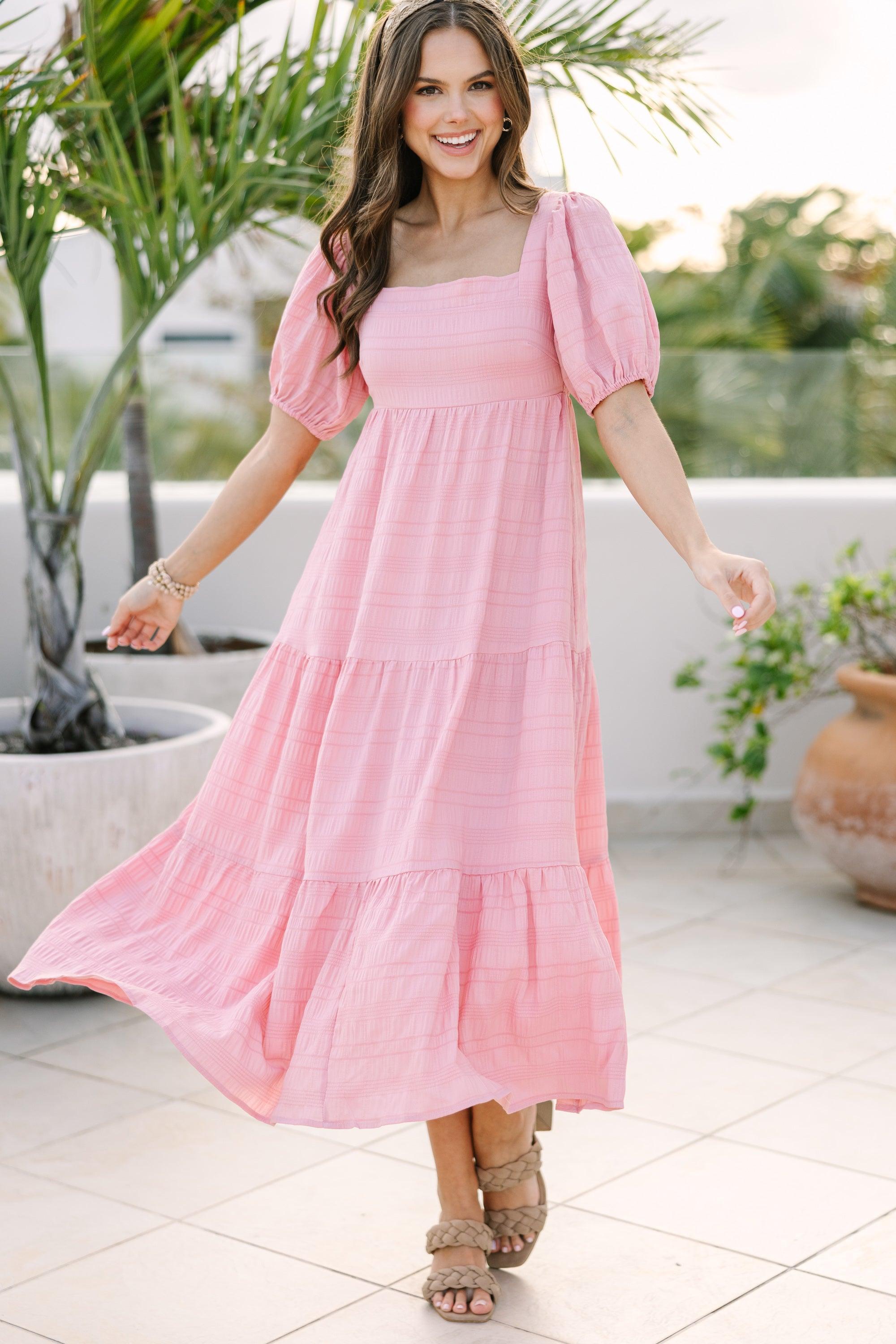 Think About It Mauve Pink Midi Dress Female product image