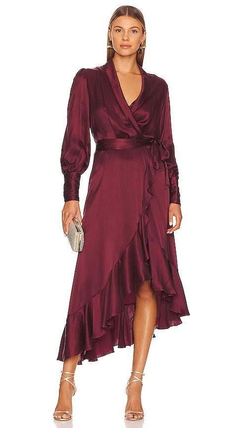 Silk Wrap Midi Dress Product Image