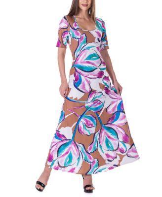 Womens 24Seven Comfort Elbow Sleeve Casual A Line Maxi Dress Product Image