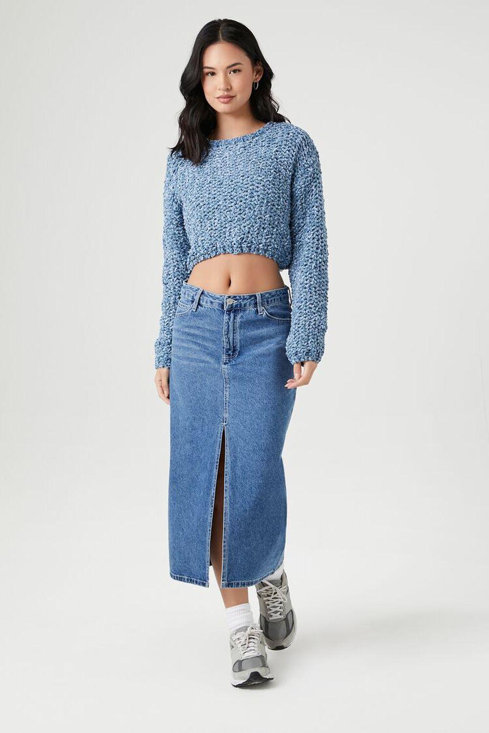 Marled Knit Cropped Sweater | Forever 21 Product Image