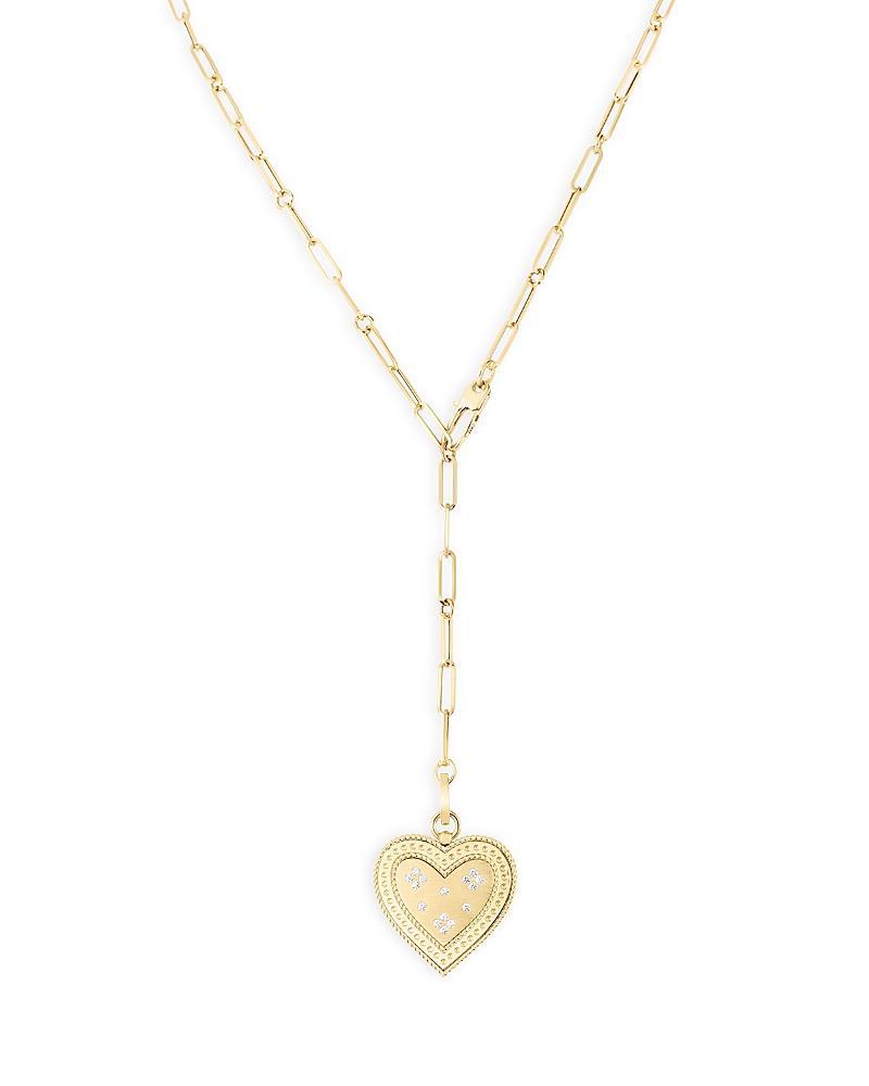 Womens Venetian Princess 18K Yellow Gold & Diamond Heart Pendant Necklace Product Image