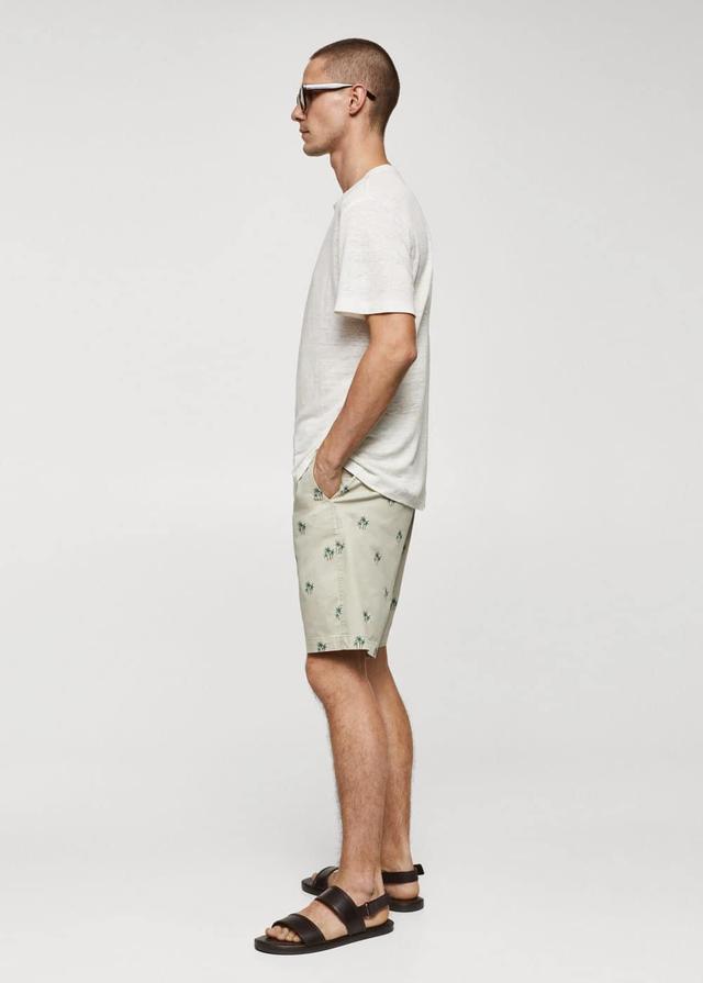 MANGO MAN - Printed cotton bermuda shorts sandMen Product Image