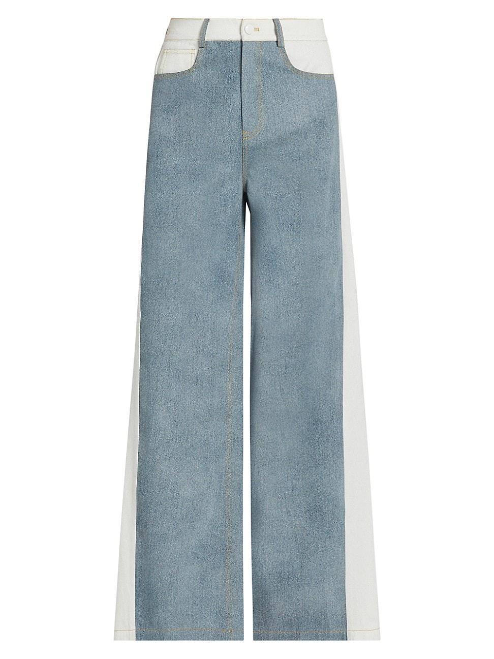 Womens Perrie Colorblocked Flared Jeans product image