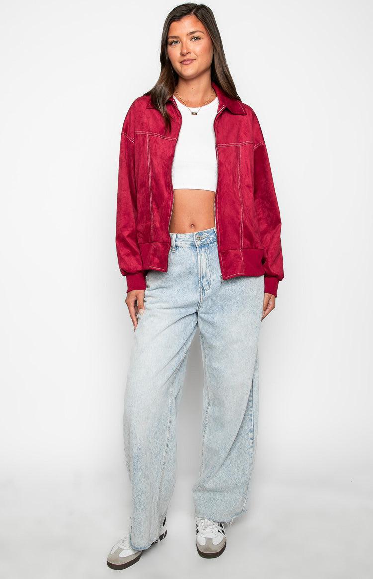 Lui Red Bomber Jacket Product Image