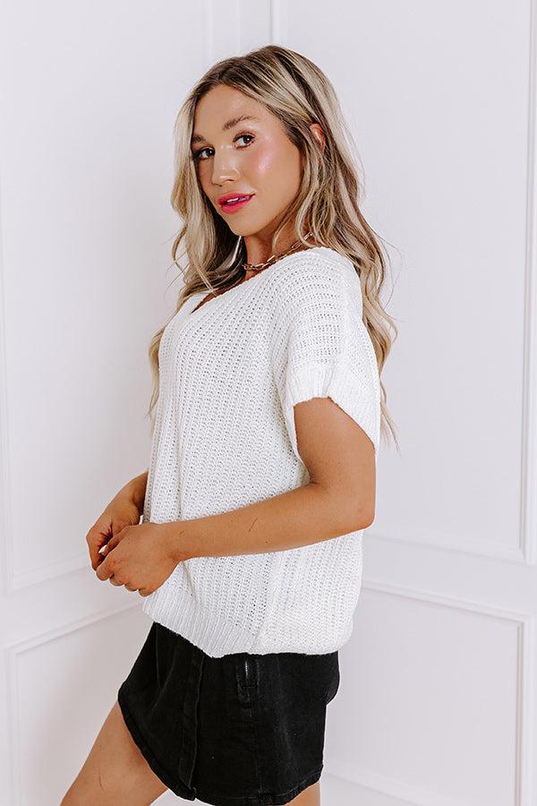 Sunny Smiles Knit Top in Ivory Product Image